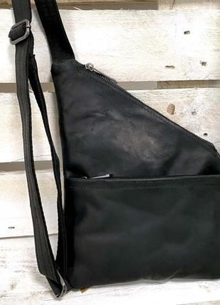 Шкіряна сумка слінг, рюкзак через плече ra-6501-3md бренд tarwa6 фото