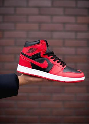 Мужские кроссовки nike air jordan 1 high red black 41-42-43-45