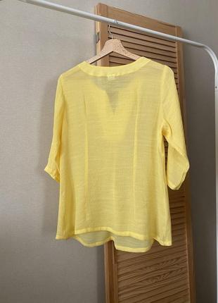 Жовта шовкова блуза сорочка 50% шовк, 50% бавовна5 фото