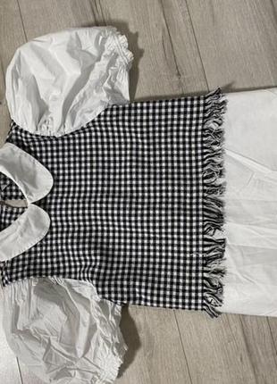 Zara////рубашка белая с безрукавков2 фото
