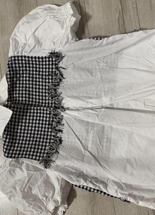 Zara////рубашка белая с безрукавков3 фото