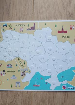 Розвиваюча гра-пазл на липучках "мапа україни", "карта україни"2 фото