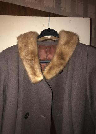 Новое шерстяное пальто с натуральным мехом, шерстяне пальто длинное4 фото