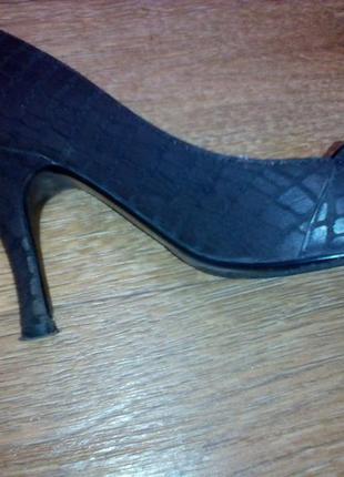 Туфли натуральная кожа с открытым носком темно коричневые braska3 фото
