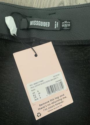 Юбка  новая кожзам черная missguided7 фото