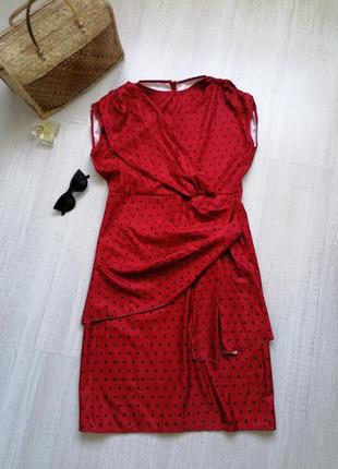 ❤️вінтажна сукня в горох 🌹красное платье в горошек в стиле ретро 🌹платье с воланами5 фото