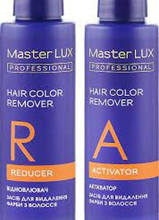 Набір для видалення фарби з волосся master lux professional hair color remover 2x100 ml