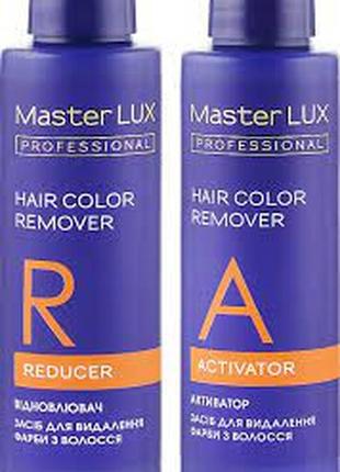 Набір для видалення фарби з волосся master lux professional hair color remover 2x100 ml