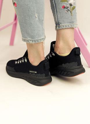 Женские кроссовки черные текстильные (текстиль черного цвета) весенние,летние,осенние - женская обувь на лето 20223 фото