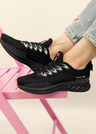 Женские кроссовки черные текстильные (текстиль черного цвета) весенние,летние,осенние - женская обувь на лето 20224 фото