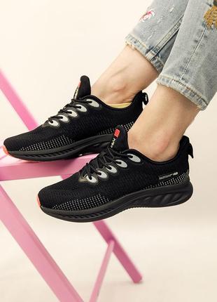 Женские кроссовки черные текстильные (текстиль черного цвета) весенние,летние,осенние - женская обувь на лето 20222 фото