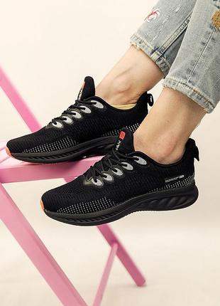Женские кроссовки черные текстильные (текстиль черного цвета) весенние,летние,осенние - женская обувь на лето 20226 фото