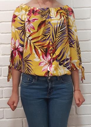 Летняя женская блузка george с цветочным принтом1 фото