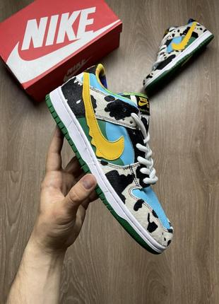 Кроссовки nike gold sb dunk ben & jerry's серый