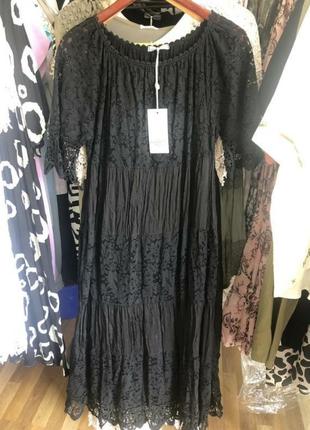 Шикарный кружевной сарафан,платье ,италия, длинное в пол,шелк.1 фото