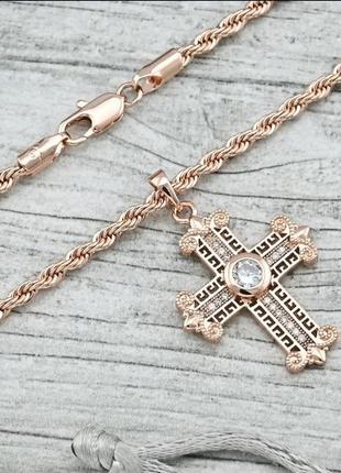 Хрестик з ланцюжком медичне золото