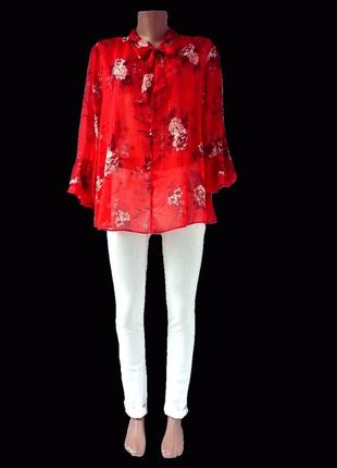 Витончена шифонова блузка george з квітковим принтом. розмір uk14/eur42 (l/xl).