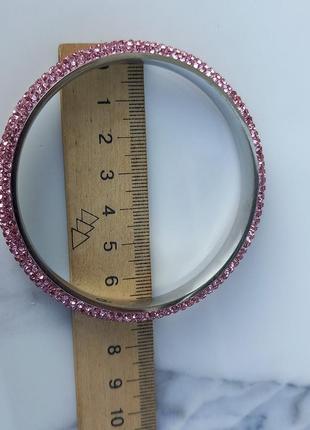 Браслет з нержавіючої сталі  австрійські кристали - ніжно-рожевий5 фото