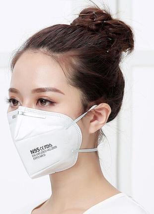 Маска респиратор защитная kn95 / ffp2 пятислойная 10шт в заводской упаковке4 фото