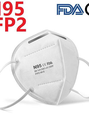 Маска респиратор защитная kn95 / ffp2 пятислойная 10шт в заводской упаковке3 фото