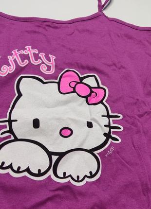 Ночная рубашка женская трикотажная хлопковая  ночнушка хелоу кити hello kitty сорочка2 фото