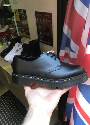 Туфли оригинал dr. martens 1461 bex black smooth гладкая кожа чёрный цвет подошва мартенсы 1460 jadon quad pisa original