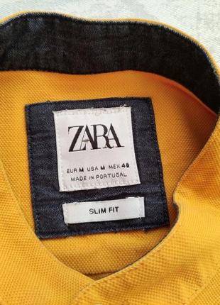 Чоловіче трикотажне поло zara комір стійка 100% cotton2 фото