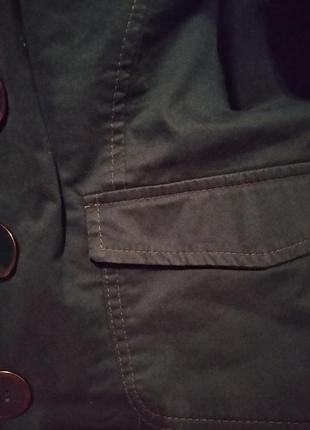 Натуральный коттон 97% жакет пиджак на пуговицах темно зеленый comma4 фото
