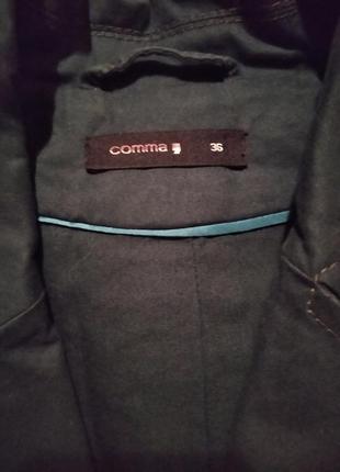 Натуральный коттон 97% жакет пиджак на пуговицах темно зеленый comma6 фото
