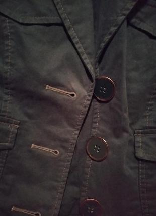 Натуральный коттон 97% жакет пиджак на пуговицах темно зеленый comma5 фото