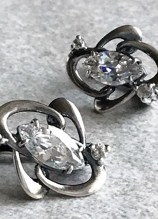Серьги серебро 925,б/у 5