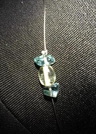 Ожерелье чокер на леске неведимке с стеклянными бусинками имитация камня2 фото