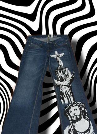Кастомные неформальне готические джинсы1 фото
