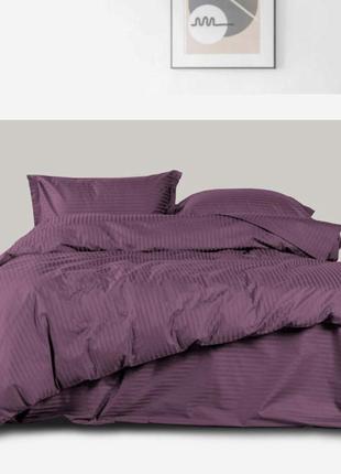 Постільна білизна на гумці страйп сатин