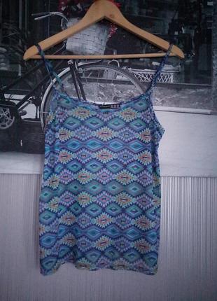 Майка на тонких бретелях в орнамент р. 8