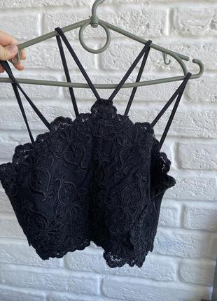 Топ чорний з мереживом