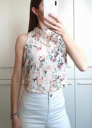 Річна блузка топ з віскози у принт 🌺