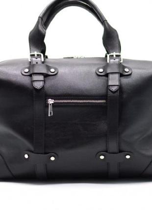 Шкіряна чорна дорожня сумка та-5764-4lx tarwa2 фото