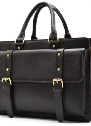 Кожанная сумка портфель tarwa, tc-4964-4lx темно-коричневая