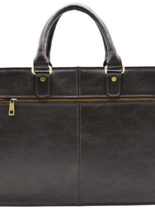 Кожанная сумка портфель tarwa, tc-4964-4lx темно-коричневая7 фото