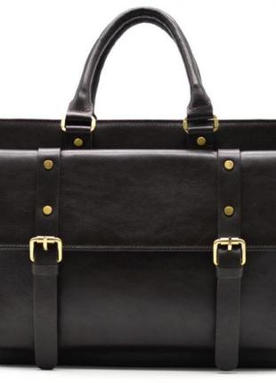 Кожанная сумка портфель tarwa, tc-4964-4lx темно-коричневая2 фото