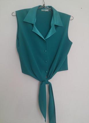 Топ топик летняя блуза, изумрудного цвета, размер m-l (46-48 укр).