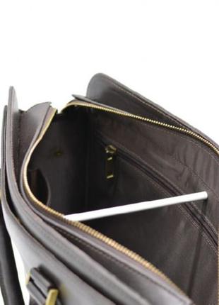 Кожаный деловой портфель tc-4864-4lx tarwa коричневый9 фото