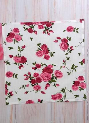 Носова хустинка з рожевими трояндами "прованс"2 фото