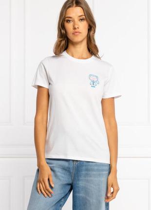 Белая футболка karl lagerfeld в размере xs, s, м, lоригинал5 фото
