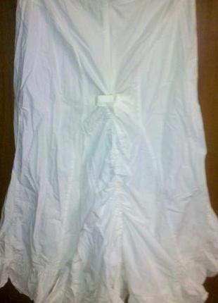 Роскошая белая юбка макси хлопок оборка р с-м-л2 фото
