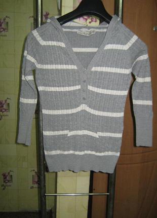 Классная молодежная легкая кофта с капюшоном кенгурушка свитер knitwear р.м