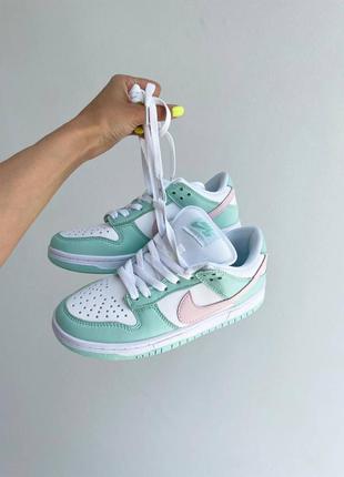 Nike sb dunk mint pink женские кроссовки найк аир джордан9 фото