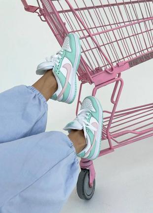 Nike sb dunk mint pink женские кроссовки найк аир джордан8 фото