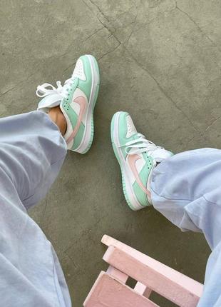 Nike sb dunk mint pink женские кроссовки найк аир джордан7 фото